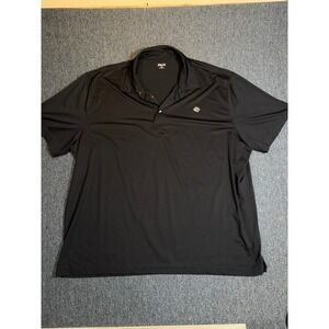 Zelos Mens 2X Black Performance Polo Shirt Short Sleeve Reflective Athletic Golf